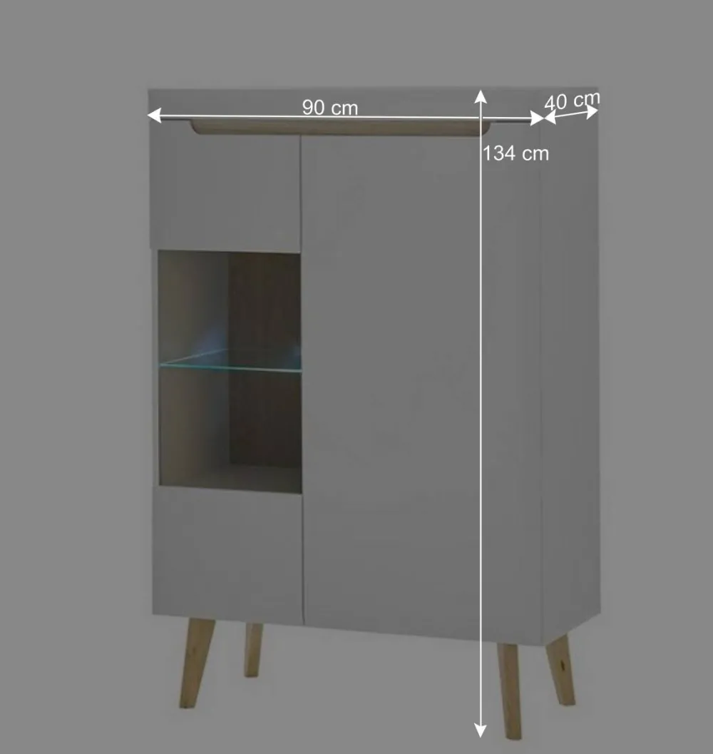 Wohnen Wohnwände<Wohnzimmer Schrankset im Skandi Design - Ginko (vierteilig)