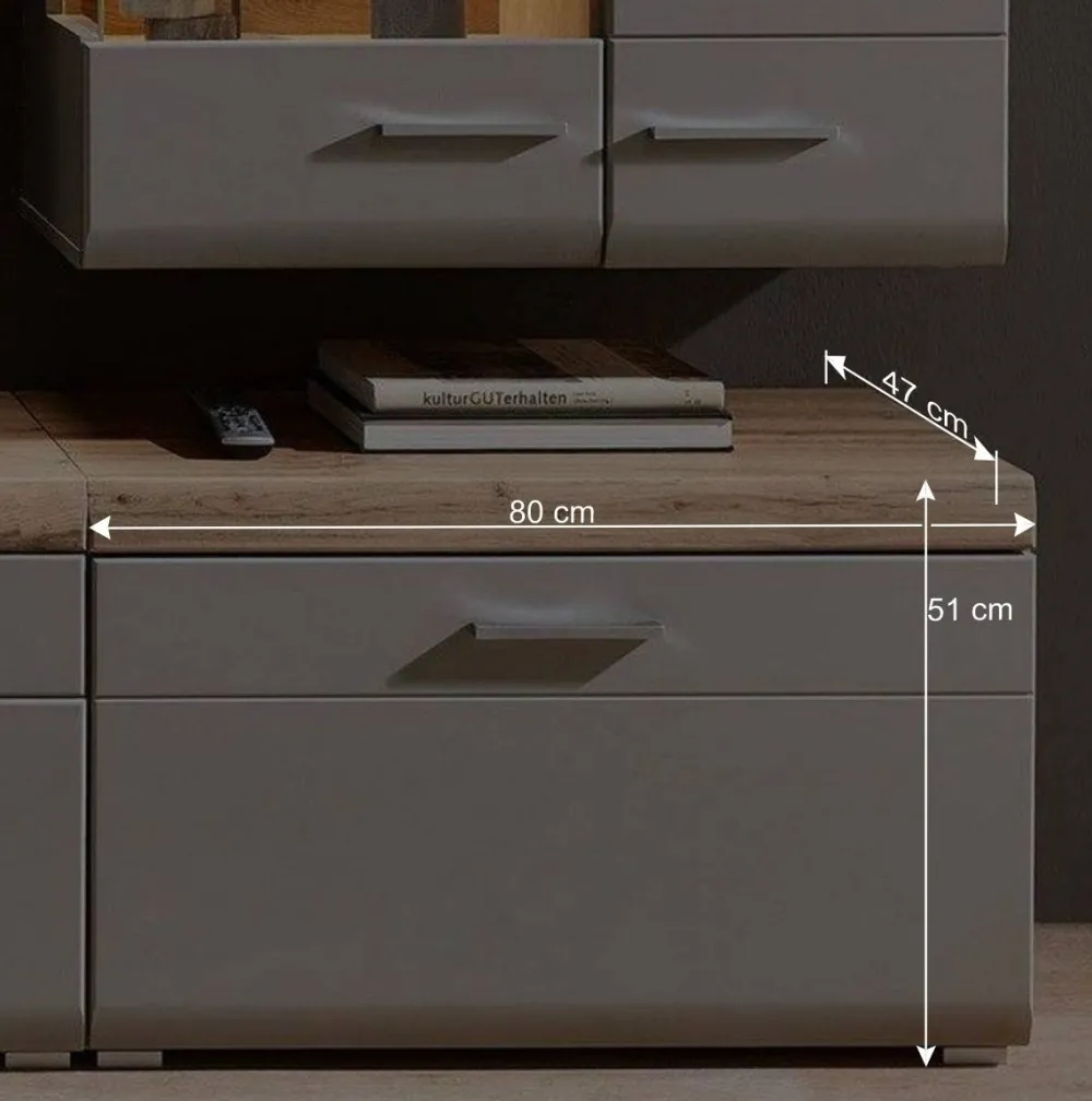 Wohnen Wohnwände<Wohnzimmer Schrankwand Lisepio mit Beleuchtung (fünfteilig)
