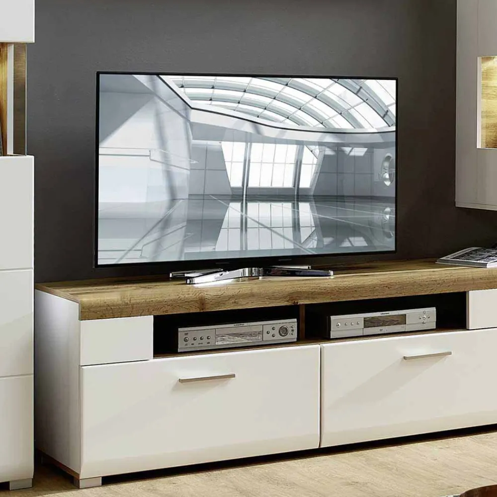 Wohnen Wohnwände<Wohnzimmer Schrankwand Lisepio mit Beleuchtung (fünfteilig)