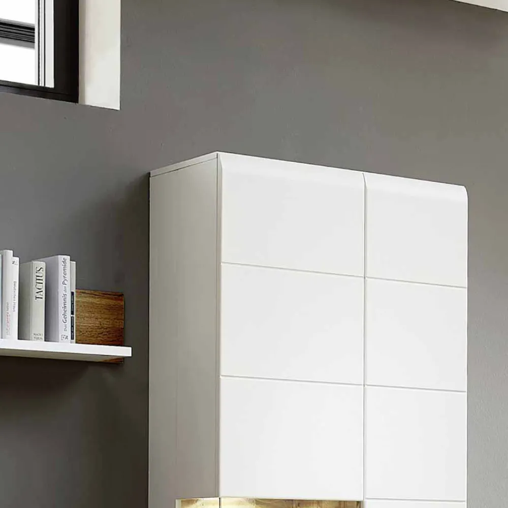 Wohnen Wohnwände<Wohnzimmer Schrankwand Lisepio mit Beleuchtung (fünfteilig)