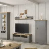 Wohnen Wohnwände<Wohnzimmer Schränke & Regal in Lichtgrau - Buleta (vierteilig)