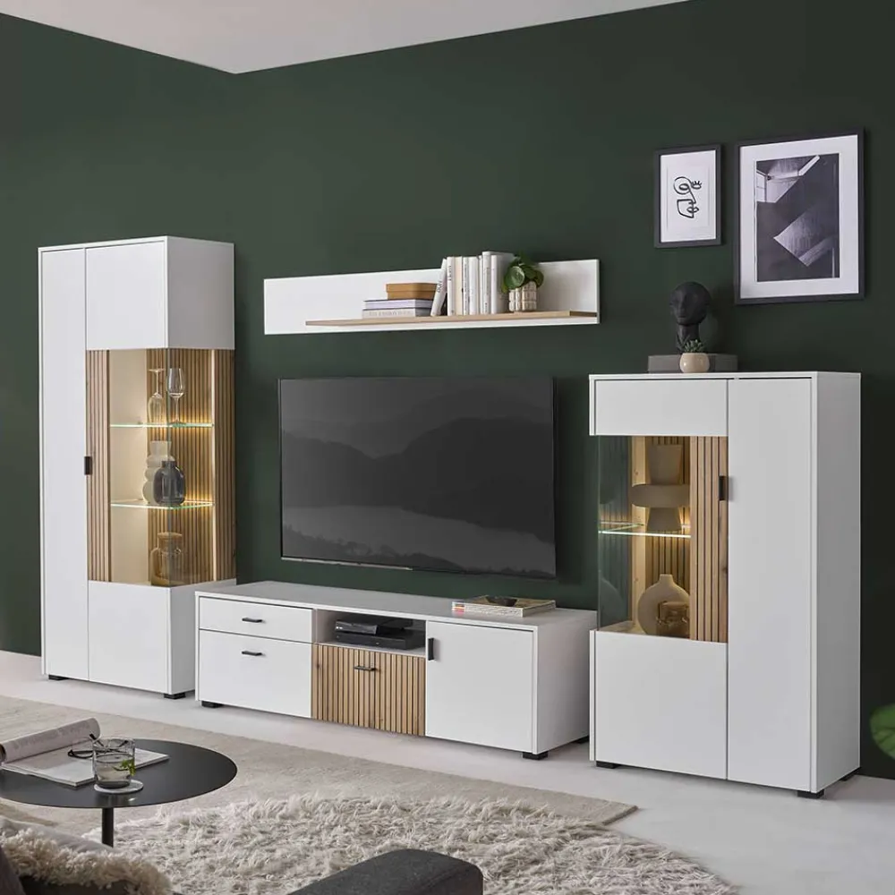 Wohnen Wohnwände<Wohnzimmer Schränke & Regal Set - Nenaloro (vierteilig)