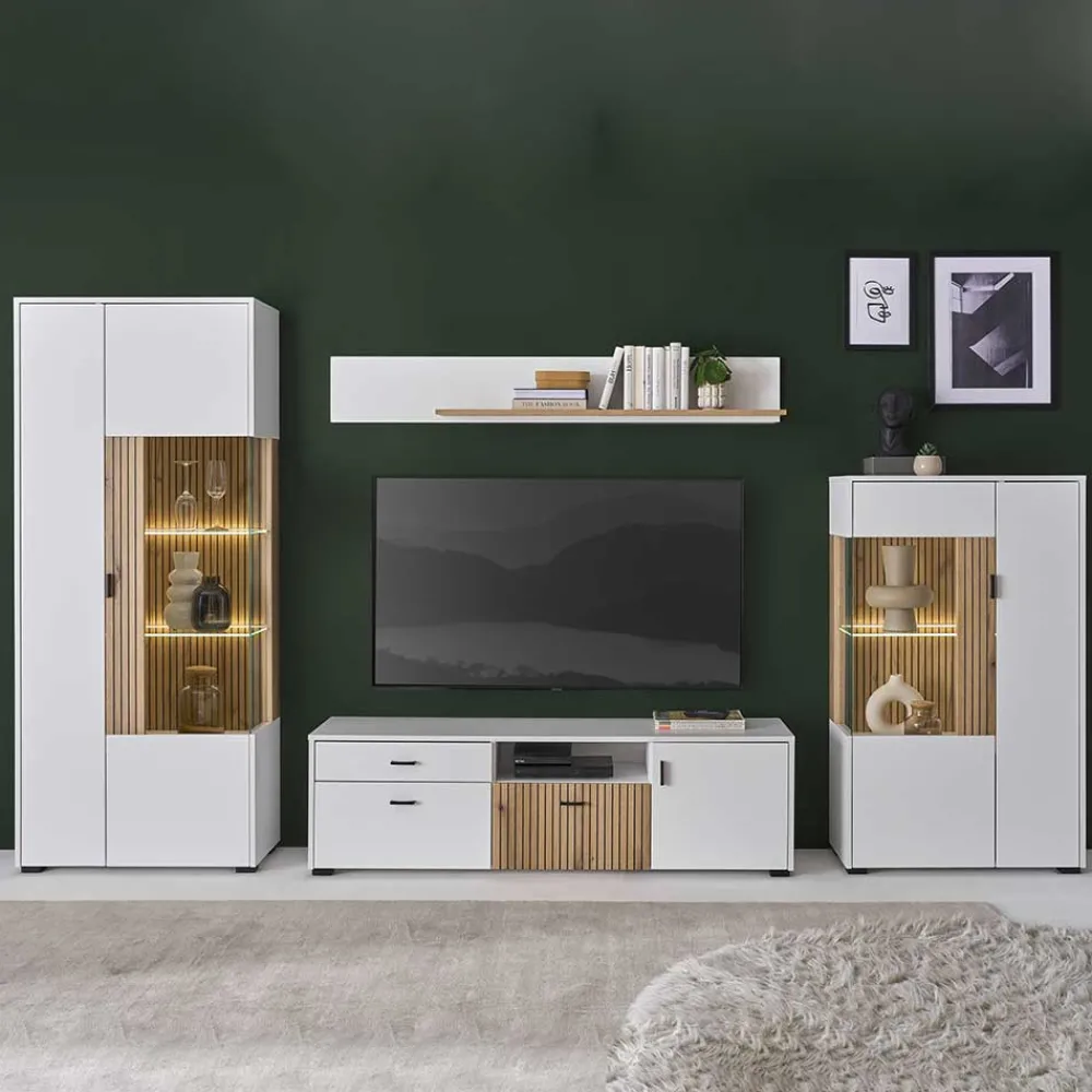 Wohnen Wohnwände<Wohnzimmer Schränke & Regal Set - Nenaloro (vierteilig)