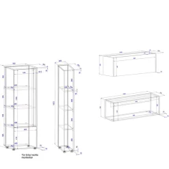 Wohnen Wohnwände<Wohnzimmer Schränke Set modern - Ahilav (vierteilig)