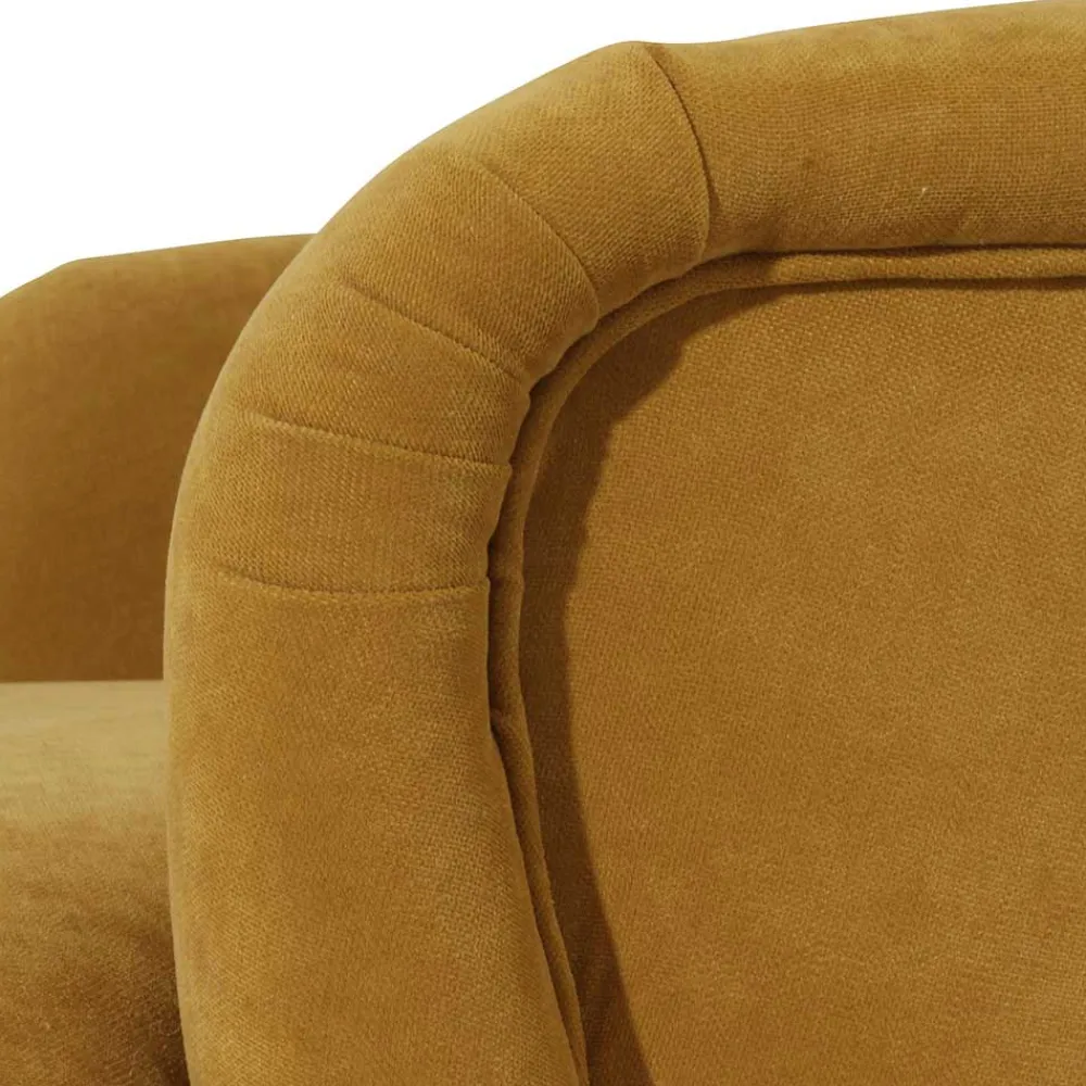 Wohnen Sessel<Wohnzimmer Sessel in Gelb Veloursbezug - Rosario