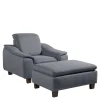 Wohnen Sessel<Wohnzimmer Sessel in Jeansblau und Nussbaum - Ilea