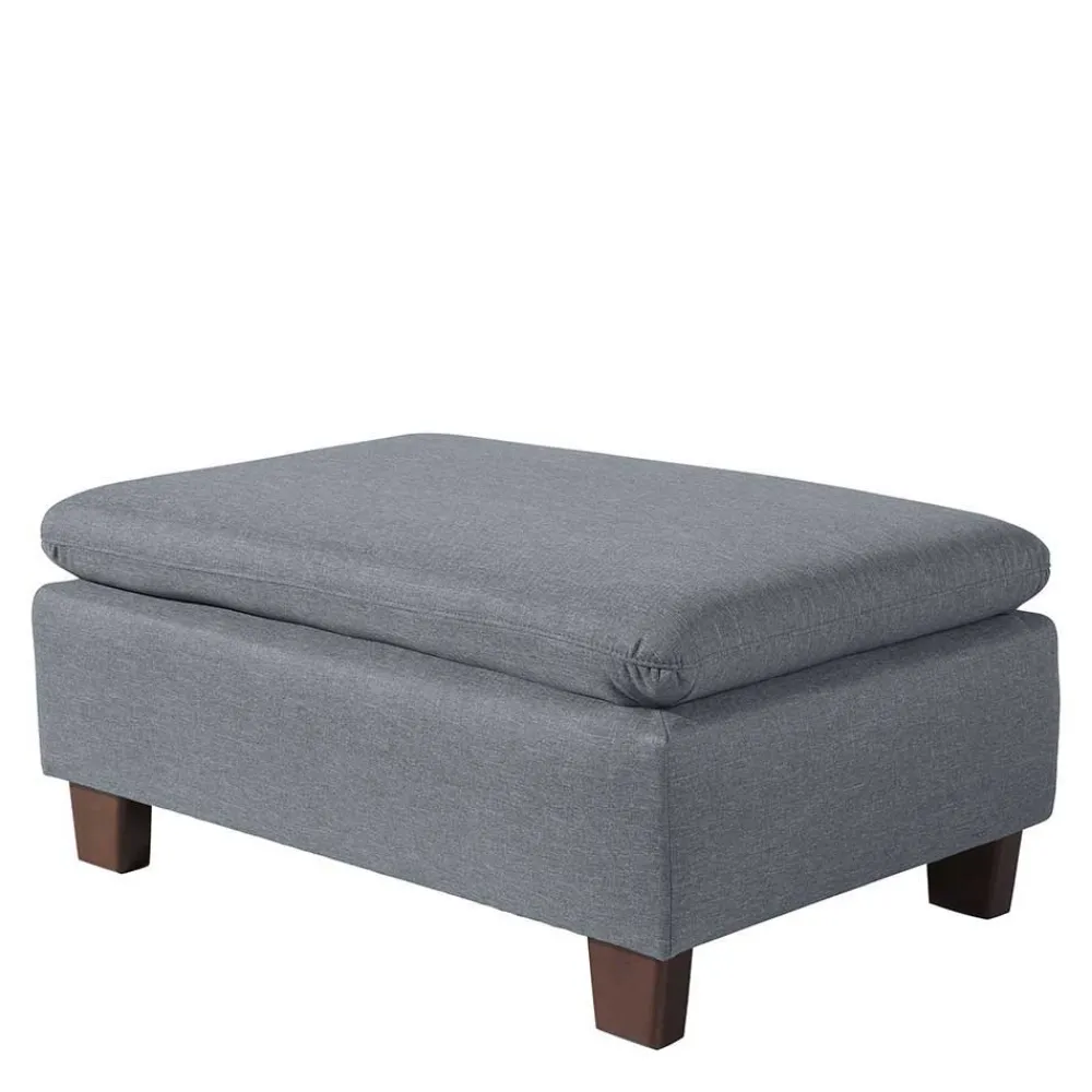 Wohnen Sessel<Wohnzimmer Sessel in Jeansblau und Nussbaum - Ilea