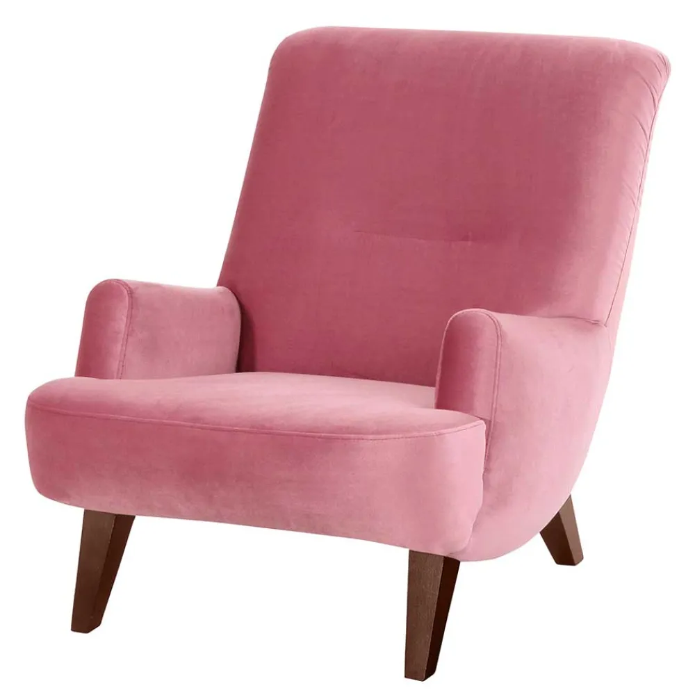 Wohnen Sessel<Wohnzimmer Sessel in Rosa und Nussbaum - Jily