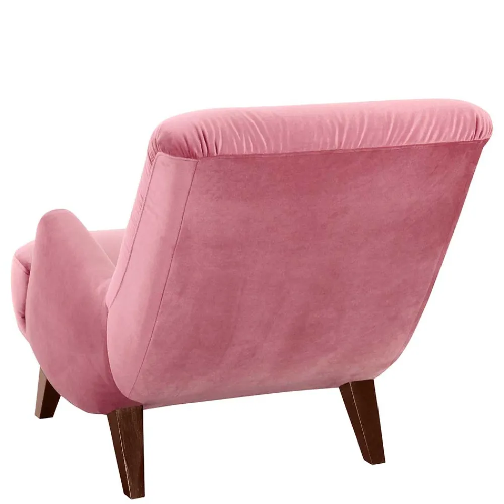 Wohnen Sessel<Wohnzimmer Sessel in Rosa und Nussbaum - Jily