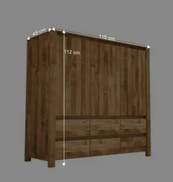 Wohnen Sideboards|Kommoden<Wohnzimmer Sideboard Nadalia aus Wildeiche Massivholz
