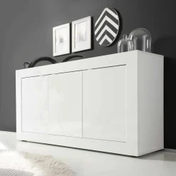 Wohnen Sideboards<Wohnzimmer Sideboard Sogno in Hochglanz Weiß