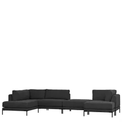 Wohnen Hocker<Wohnzimmer Sitzhocker in Dunkelgrau - Marietta