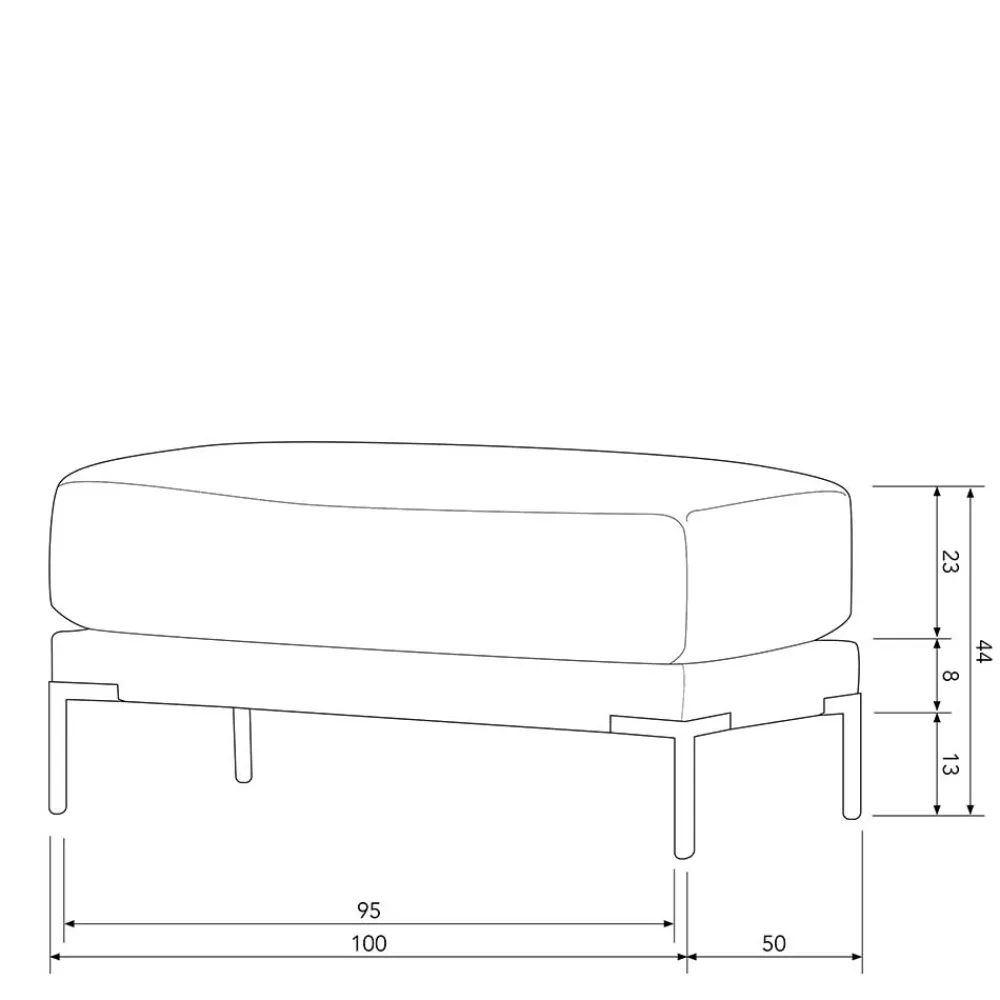 Wohnen Hocker<Wohnzimmer Sitzhocker in Dunkelgrau - Marietta