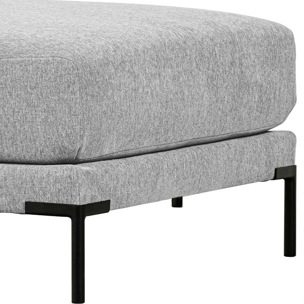 Wohnen Hocker<Wohnzimmer Stoffhocker in Hellgrau - Horedion