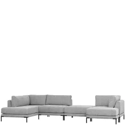 Wohnen Hocker<Wohnzimmer Stoffhocker in Hellgrau - Horedion