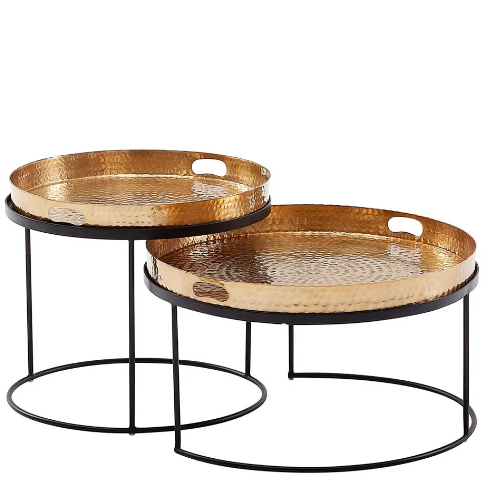Wohnen Tische<Wohnzimmer Tablett-Tische in Gold - Viborg (zweiteilig)