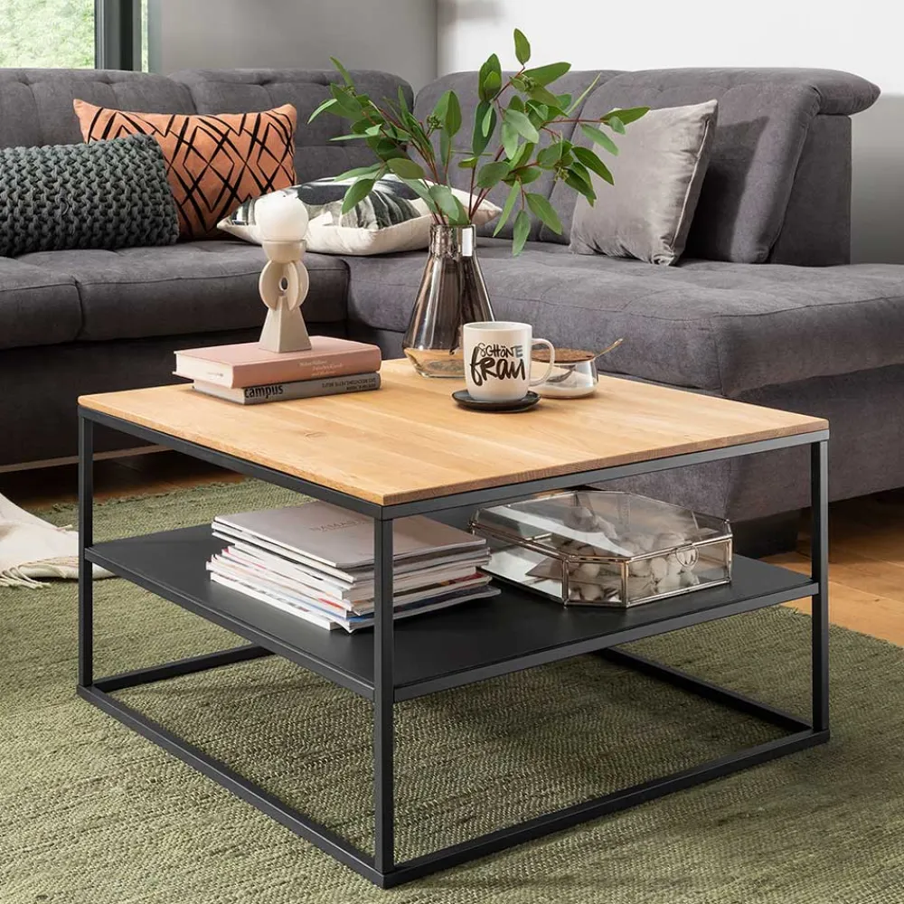 Wohnen Tische<Wohnzimmer Tisch aus Eiche massiv & Metall - Sisam