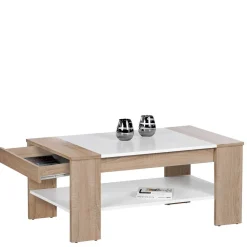 Wohnen Tische<Wohnzimmer Tisch in Weiß & Sonoma-Eiche - Dranico