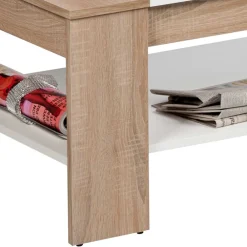 Wohnen Tische<Wohnzimmer Tisch in Weiß & Sonoma-Eiche - Dranico