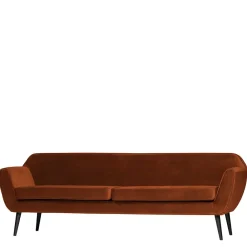 Wohnen Sofas<Wohnzimmer Viersitzer Samtsofa in Rost Braun - Apkena
