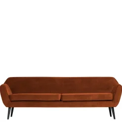 Wohnen Sofas<Wohnzimmer Viersitzer Samtsofa in Rost Braun - Apkena