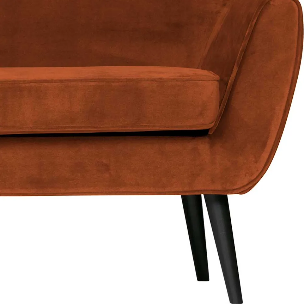 Wohnen Sofas<Wohnzimmer Viersitzer Samtsofa in Rost Braun - Apkena