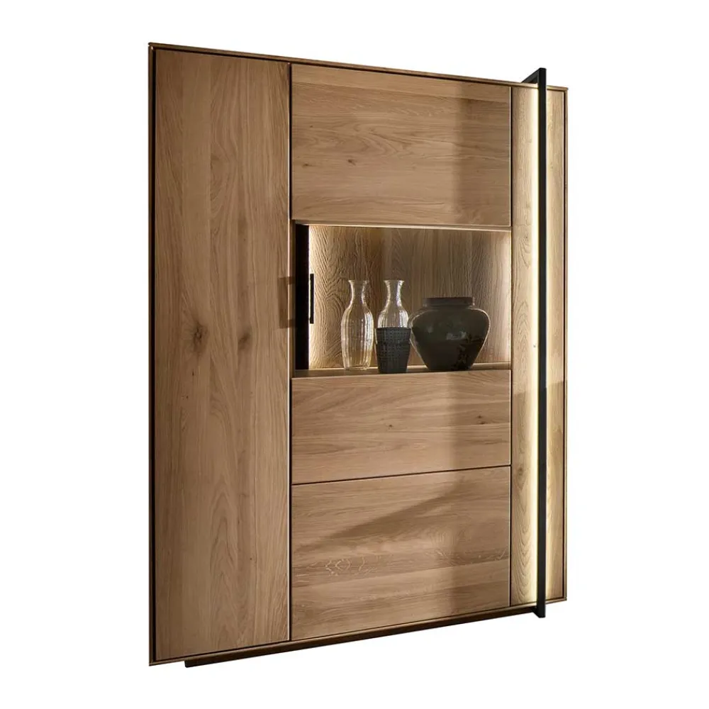 Wohnen Schränke<Wohnzimmer Vitrine aus Asteiche mit Metall - Clenza I