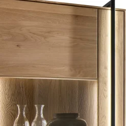 Wohnen Schränke<Wohnzimmer Vitrine aus Asteiche mit Metall - Clenza I