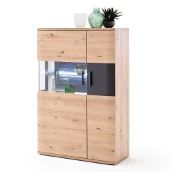 Wohnen Highboards<Wohnzimmer Vitrine Highboard zweifarbig - Vecenda