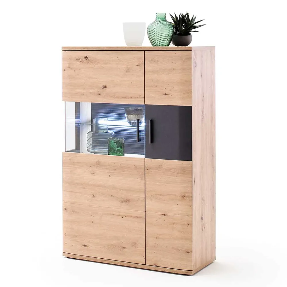 Wohnen Highboards<Wohnzimmer Vitrine Highboard zweifarbig - Vecenda