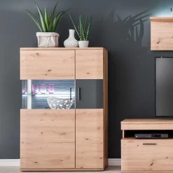 Wohnen Highboards<Wohnzimmer Vitrine Highboard zweifarbig - Vecenda