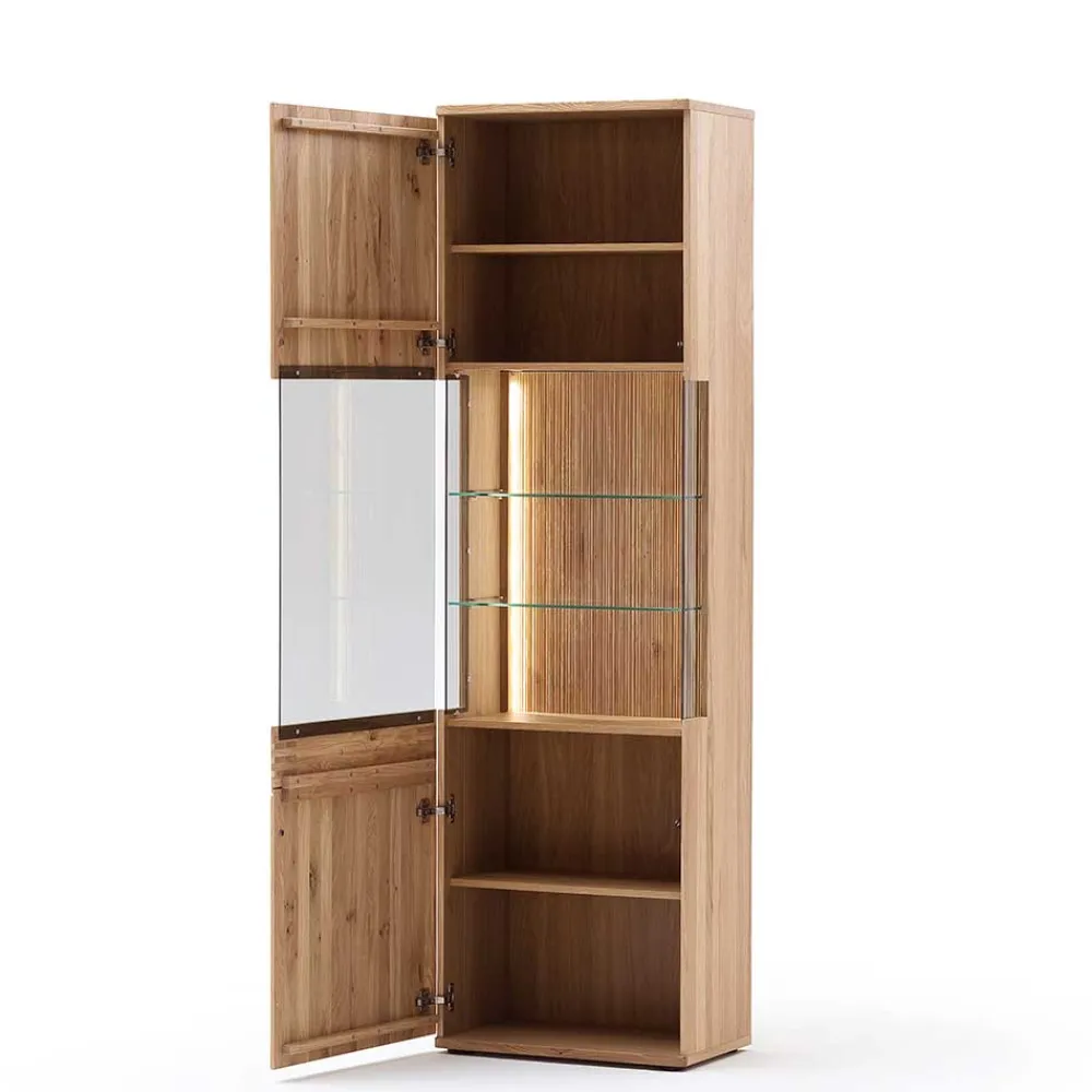 Wohnen Vitrinen|Schränke<Wohnzimmer Vitrine in Eiche Bianco geölt - Crupean