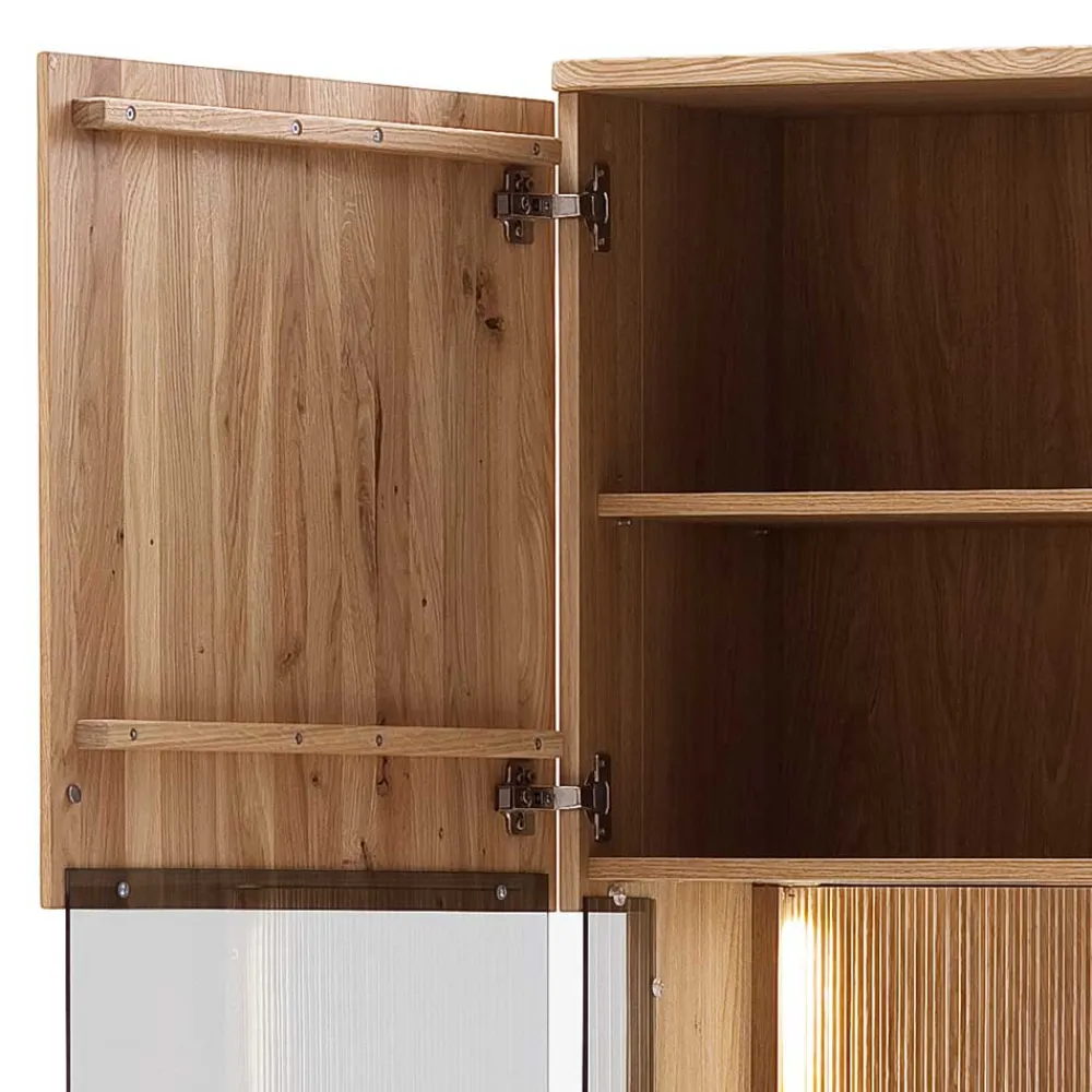 Wohnen Vitrinen|Schränke<Wohnzimmer Vitrine in Eiche Bianco geölt - Crupean