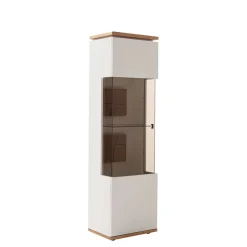 Wohnen Vitrinen<Wohnzimmer Vitrine in Soft White und Wildeiche - Yordyn