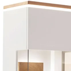 Wohnen Vitrinen<Wohnzimmer Vitrine in Soft White und Wildeiche - Yordyn