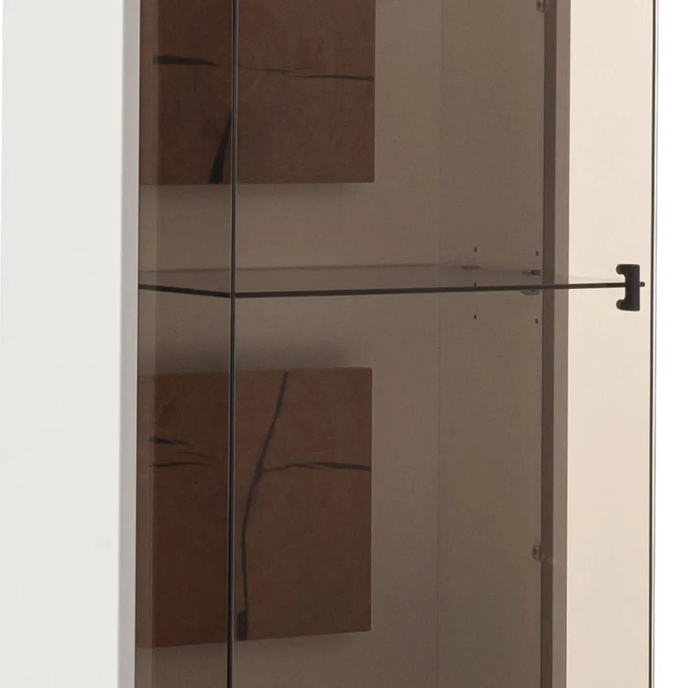Wohnen Vitrinen<Wohnzimmer Vitrine in Soft White und Wildeiche - Yordyn