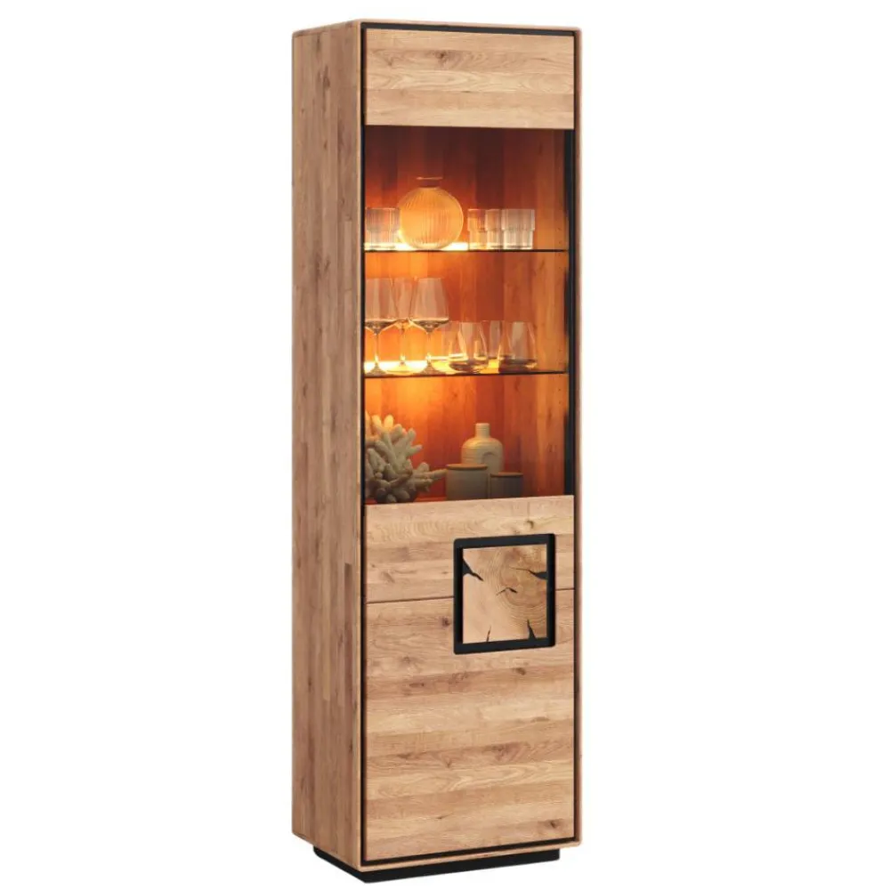 Wohnen Vitrinen<Wohnzimmer Vitrine mit Hirnholz Applikation - Shipper
