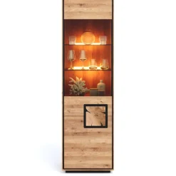 Wohnen Vitrinen<Wohnzimmer Vitrine mit Hirnholz Applikation - Shipper