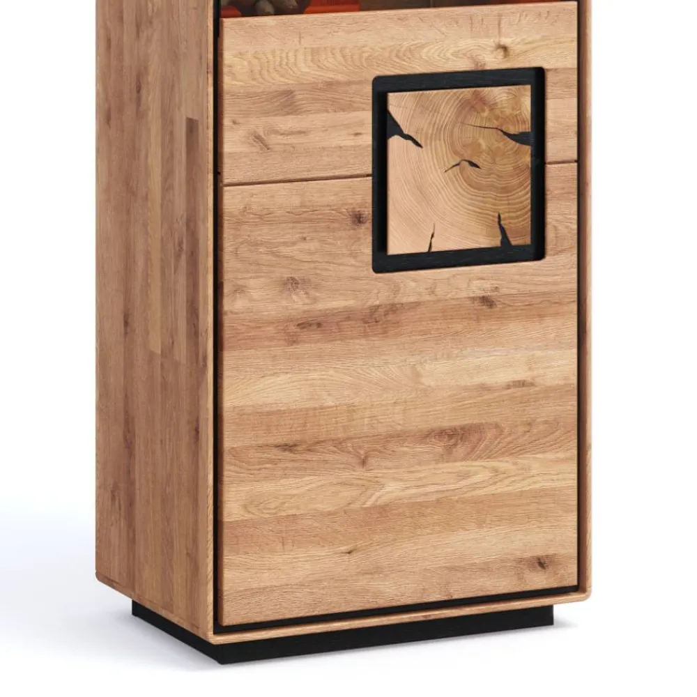 Wohnen Vitrinen<Wohnzimmer Vitrine mit Hirnholz Applikation - Shipper