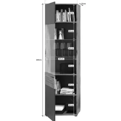 Wohnen Vitrinen<Wohnzimmer Vitrinenschrank in der Größe 57x200x37 cm - Lucios