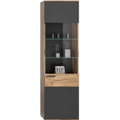 Wohnen Vitrinen<Wohnzimmer Vitrinenschrank in der Größe 57x200x37 cm - Lucios