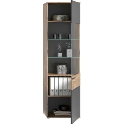 Wohnen Vitrinen<Wohnzimmer Vitrinenschrank in der Größe 57x200x37 cm - Lucios