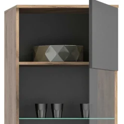 Wohnen Vitrinen<Wohnzimmer Vitrinenschrank in der Größe 57x200x37 cm - Lucios