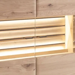 Wohnen Highboards<Wohnzimmer Vitrinenschrank in Asteiche Hell - Azzurian