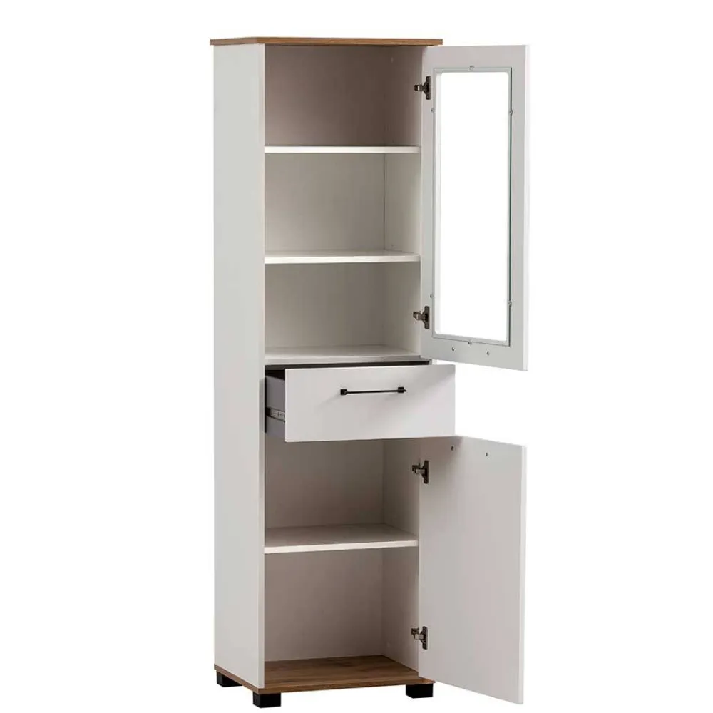 Wohnen Vitrinen<Wohnzimmer Vitrinenschrank in Weiß - Cabinda