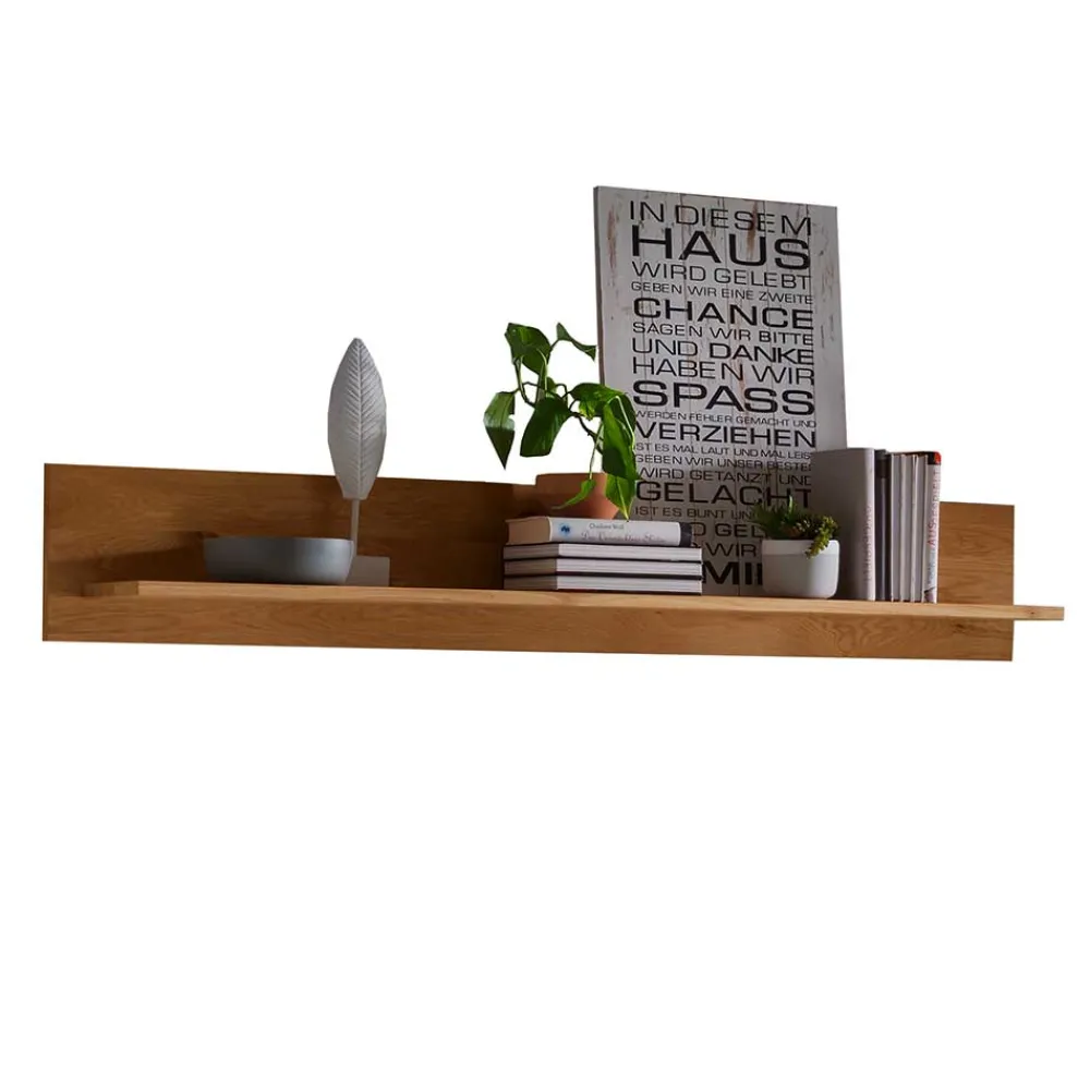 Wohnen Regale<Wohnzimmer Wandboard aus Wildeiche Massivholz - Millena