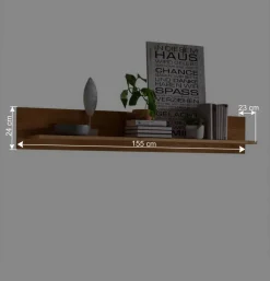 Wohnen Regale<Wohnzimmer Wandboard aus Wildeiche Massivholz - Millena