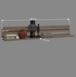 Wohnen Regale<Wohnzimmer Wandboard aus hellem Massivholz - Azzurian