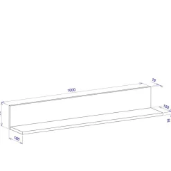 Wohnen Regale<Wohnzimmer Wandboard in Weiß & Wildeiche NB - Nonessia