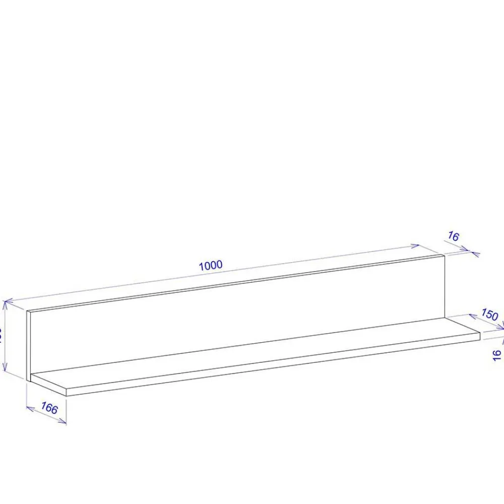 Wohnen Regale<Wohnzimmer Wandboard in Weiß & Wildeiche NB - Nonessia